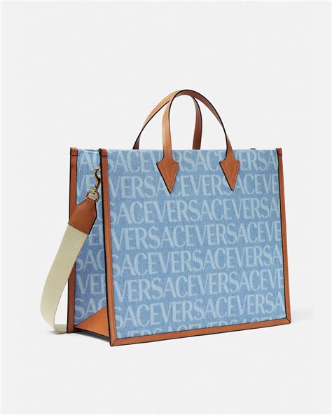 versace tote men|Versace denim tote.